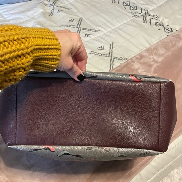 Relic Bird Print Shoulder Purse Bag purple and gray‎ novelty hipster - Picture 3 of 8